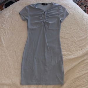 Missguided sky blue form fitting cocktail dress